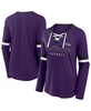 Women's Purple Baltimore Ravens Plus Size Won Done Lace-Up V-Neck Long Sleeve T-Shirt