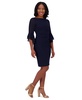 Petite Boat-Neck Side-Pleat Sheath Dress