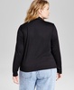 Trendy Plus Size Mock-Neck Long-Sleeve Top