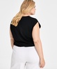 Trendy Plus Short-Sleeve Blouson Crewneck Top, Exclusively at Macy's