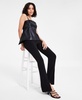 Women's Faux-Leather Sleeveless Peplum Top, Exclusively at Macy's