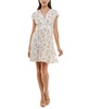 Women's Printed Cotton Eyelet V-Neck Dress