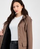 Women's Tie-Waist Snap-Front Hooded Rain Coat