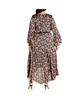 Plus Size Tie Front Fan Maxi Dress