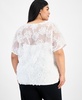 Plus Size Short-Sleeve Lace Blouse