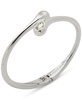 Silver-Tone Crystal Tear-Shape Bypass Bangle Bracelet