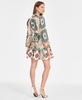 Women's Printed Tiered Button-Front Dress