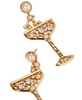 Gold-Tone Imitation Pearl & Cubic Zirconia Bubbly Champagne Drop Earrings