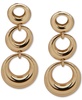 Gold-Tone Linked Ring Linear Earrings