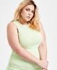 Trendy Plus Size Mesh Side-Ruched Sleeveless Dress, Exclusively at Macy's