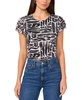 Women's Printed Flutter-Sleeve Top