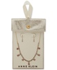 Gold-Tone Crystal Cup Chain Frontal Necklace &  Earrings Set