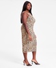 Trendy Plus Size Cheetah-Print Jersey Midi Dress, Exclusively at Macy's