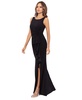Petite Ruffled Boat-Neck Gown
