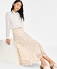 Women's Collared Button-Front Shirt & Pull-On Lace Midi Skirt