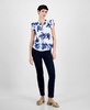 Women's Floral-Print Ruffle-Sleeve Blouse