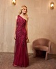 Adrianna Papell Women's Beaded Mesh Long Dress