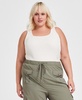 Trendy Plus Size Double Square-Neck Tank, Created for Macy's