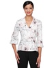 Petite Jacquard Printed Faux-Wrap Top