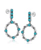 Sterling Silver Sleeping Beauty Blue Turquoise Open Circle Hoop Earrings