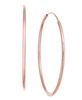 Large Silver Plated Endless Wire Medium Hoop Earrings 