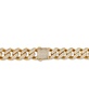 Men's Cubic Zirconia Curb Link 24" Chain Necklace in 24k Gold-Plated Sterling Silver