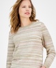 Women's Sequin Stripe Crewneck Sweater