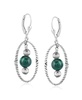 Sterling Silver Rope and Gemstone Bead Drop Earrings