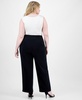Plus Size Solid Pull-On Wide-Leg Pants