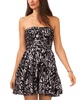 Women's Strapless Metallic-Print Mini Dress