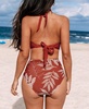 Women's Ruffled Halter Bikini Top & Tropical Bottoms Set