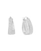 Clear Crystal Double Row Texture Hoop Earrings