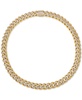 Men's Cubic Zirconia Curb Link 24" Chain Necklace in 24k Gold-Plated Sterling Silver