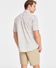 Men's Distressed Geometric Print Short-Sleeve Button-Down Shirt, Created for Macy's