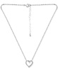 Cubic Zirconia Open Heart Pendant Necklace in Sterling Silver, 16" + 2" extender, Created for Macy's