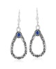 Sterling Silver Lapis Lazuli Gemstone Pear Shaped Lever Back Earrings