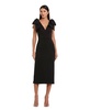 Women's Bow Strap Crepe Fitted Midi Dress