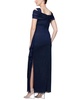 Petite Cold-Shoulder Draped Metallic Gown