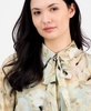 Women's Floral-Print Tie-Neck Blouse