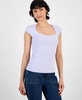 Women's Square Neck Cap Sleeve Top, Exclusively at Macy's