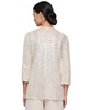 Women's Sequined 3/4-Sleeve Jacket & Chiffon Shell Set