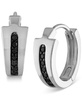 Men's Icon Black Diamond (1/6 ct. t.w.) Hoop Earrings in Sterling Silver