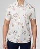 Men's Linear Floral Print Short Sleeve Shirt