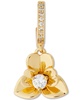 Gold-Tone Precious Pansy Pavé Drop Huggie Earrings