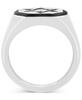 EFFY® Men's Black Spinel (1/6 ct. t.w.) & Black Enamel Star of David Ring in Sterling Silver 