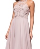 Petite Beaded Sleeveless High-Neck Gown