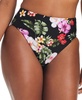 Women's Floral-Print High-Waist High-Leg Bikini Bottoms, Created for Macy's