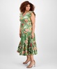 Plus Size Printed Drawstring-Waist Midi Dress