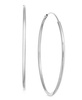 Large Silver Plated Endless Wire Medium Hoop Earrings 