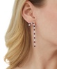BY NADRI Silver-Tone Crystal Stone Candy Cane Linear Earrings
